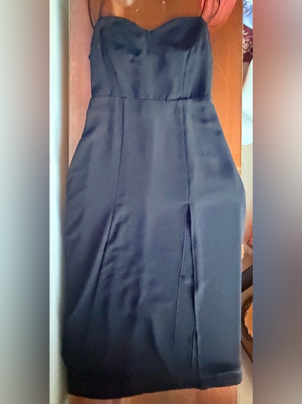 Quintessential Little Black Midi Dress Slim fit and adjustable spaghetti straps - Picture 8 of 14